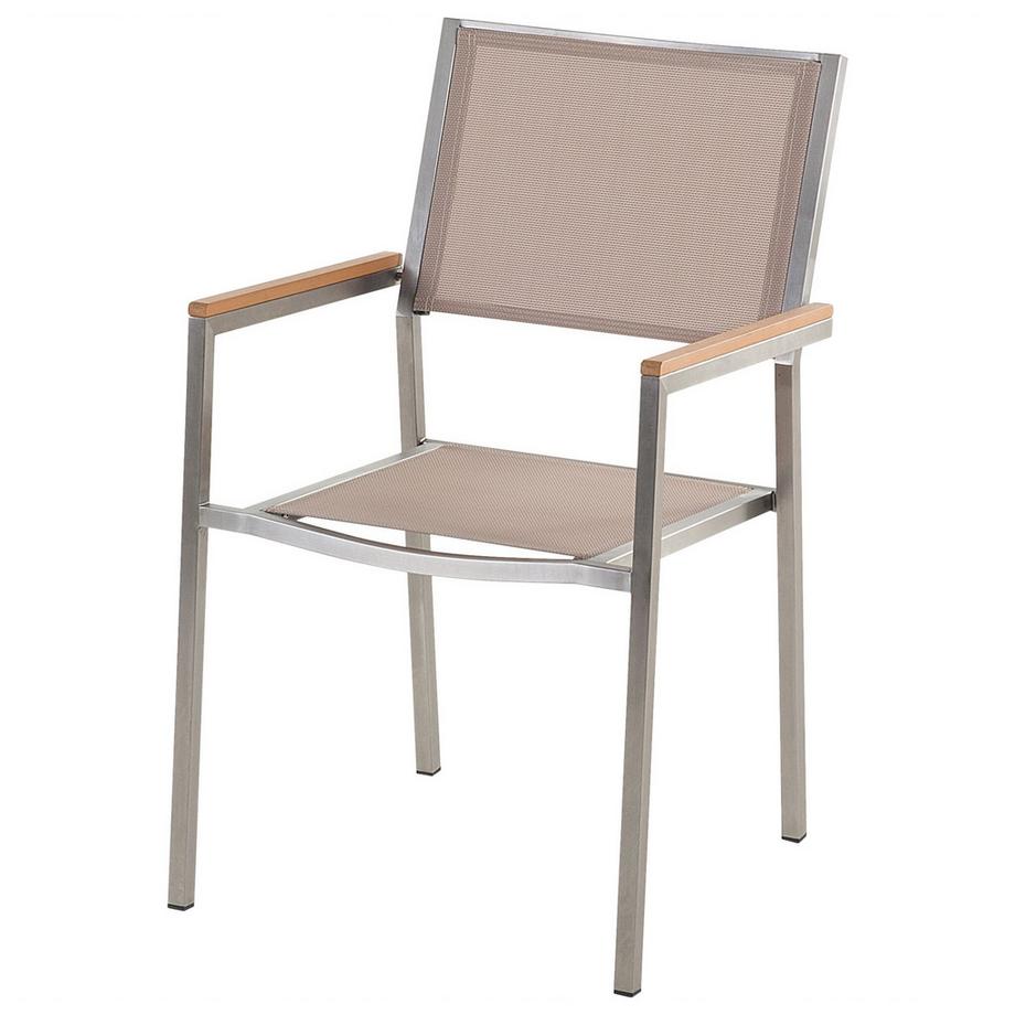 Beliani Garten-Essgruppe für 6 Personen aus Granit Industriell GROSSETO  