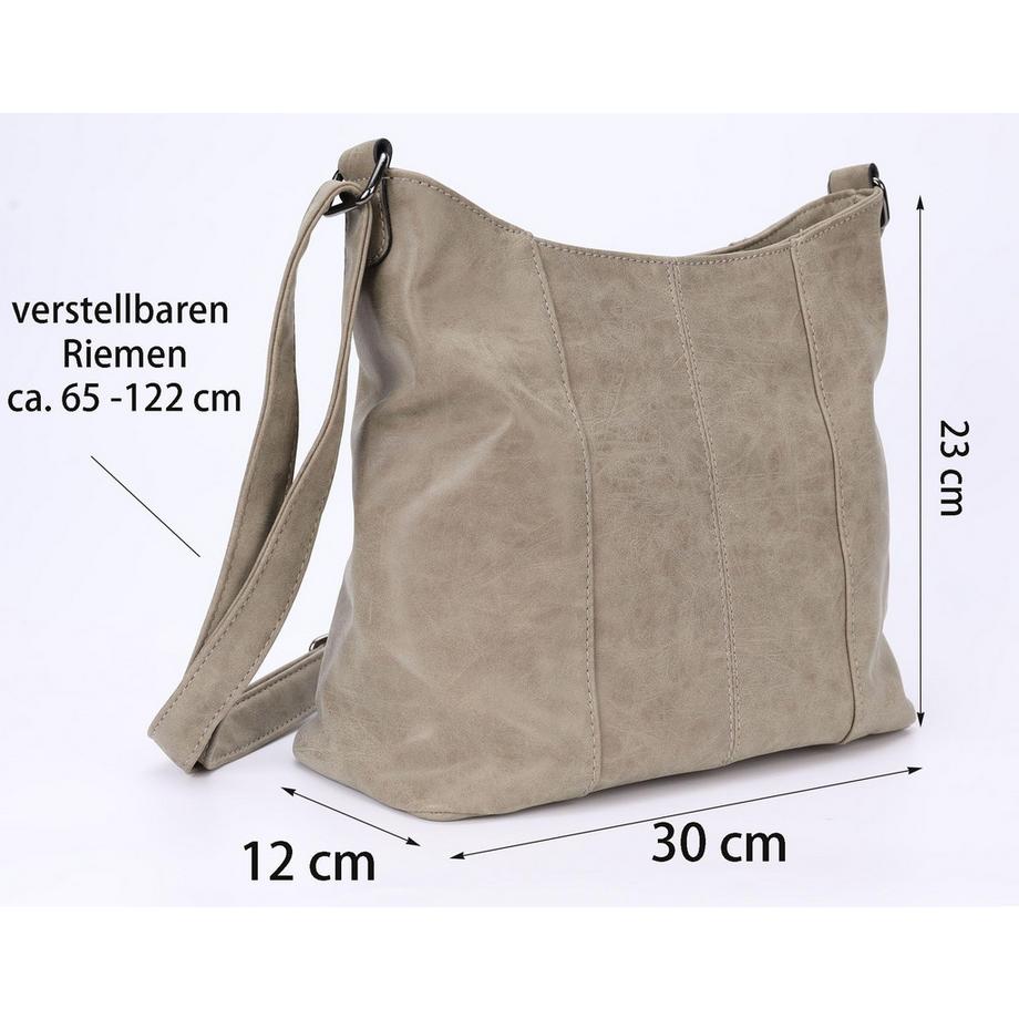 Only-bags.store Sac à Bandoulière Hobo avec Bretelle Réglable et Plusieurs Compartiments  