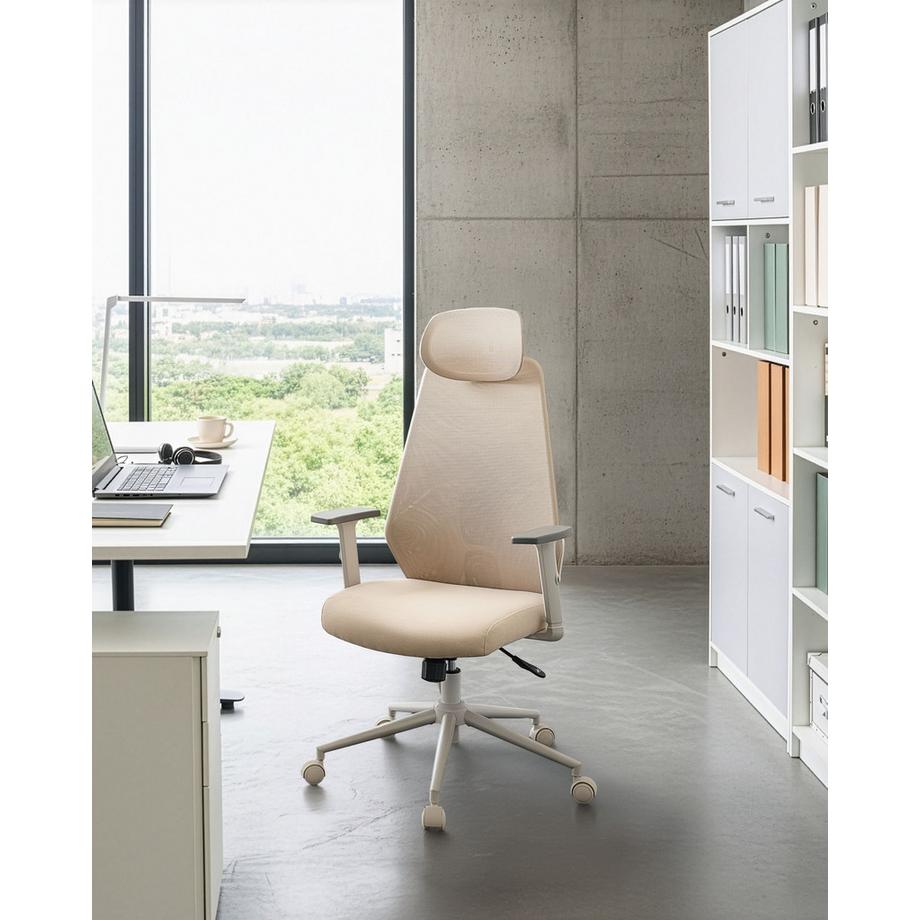 Beliani Sedia da ufficio en Tessuto a rete Moderno ORYN  