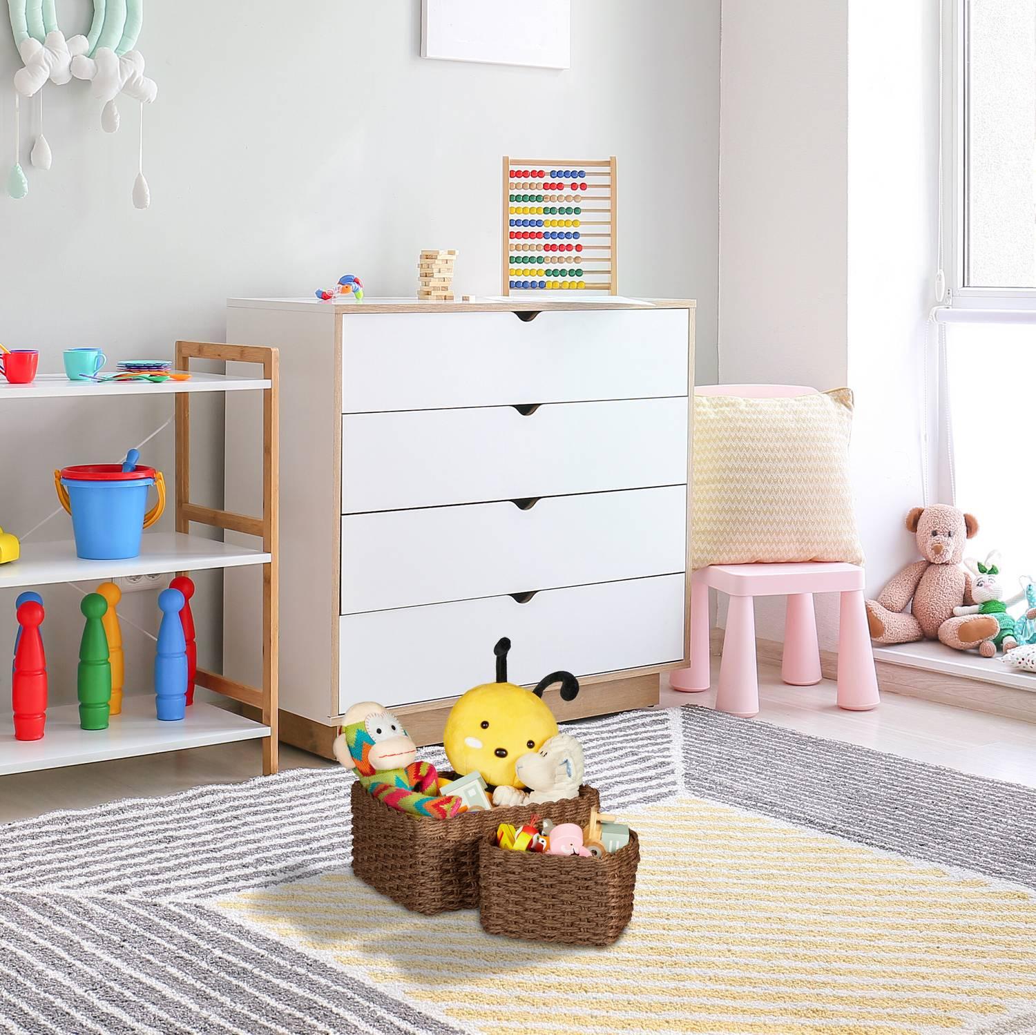 Northio Panier de rangement tissé, lot de 3  