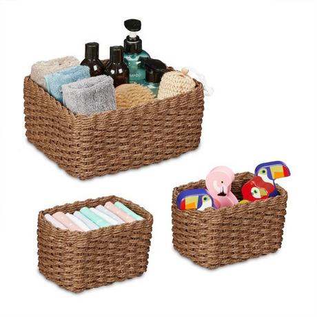 Northio Panier de rangement tissé, lot de 3  