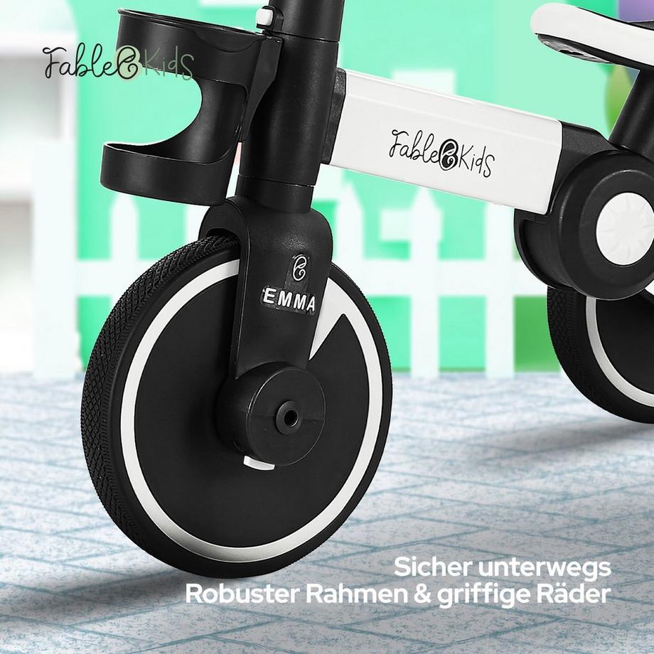 FableKids  Triciclo 7in1 per Bambini per L'apprendimento della Bicicletta 