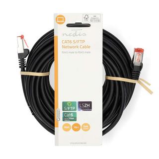 Nedis  Câble réseau CAT6 | RJ45 Mâle | RJ45 Mâle | S/FTP | 10,0 m | Rond | LSZH | Noir | Étiquette 