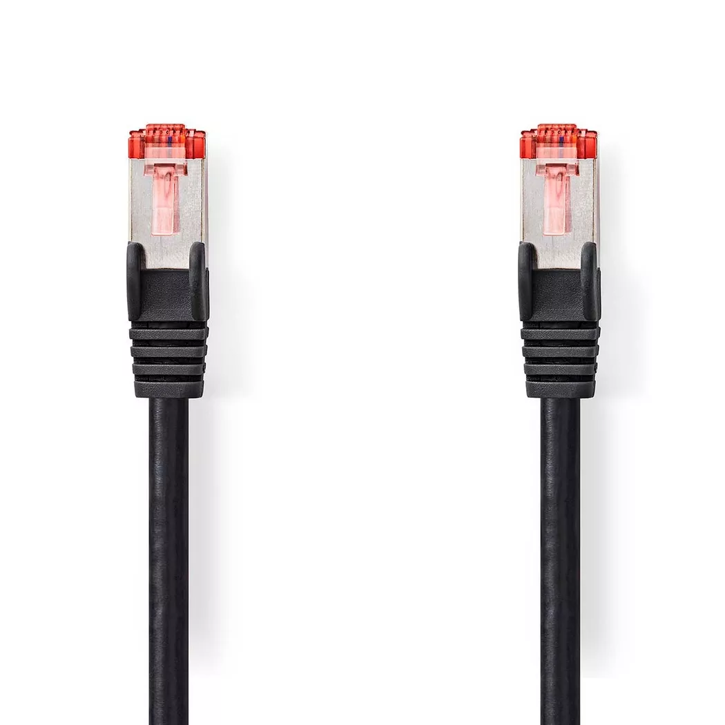 Nedis – CAT6-Netzwerkkabel | RJ45-Stecker S/FTP 10,0 m Rund LSZH Schwarz Etikett, One Size