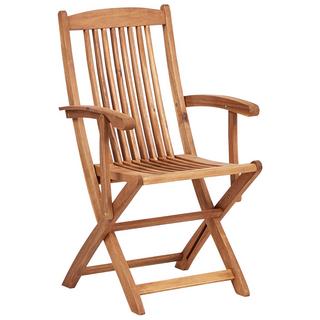 Beliani Lot de 2 chaises de jardin avec coussins en Acacia Traditionnel MAUI  