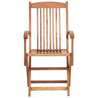 Beliani Lot de 2 chaises de jardin avec coussins en Acacia Traditionnel MAUI  