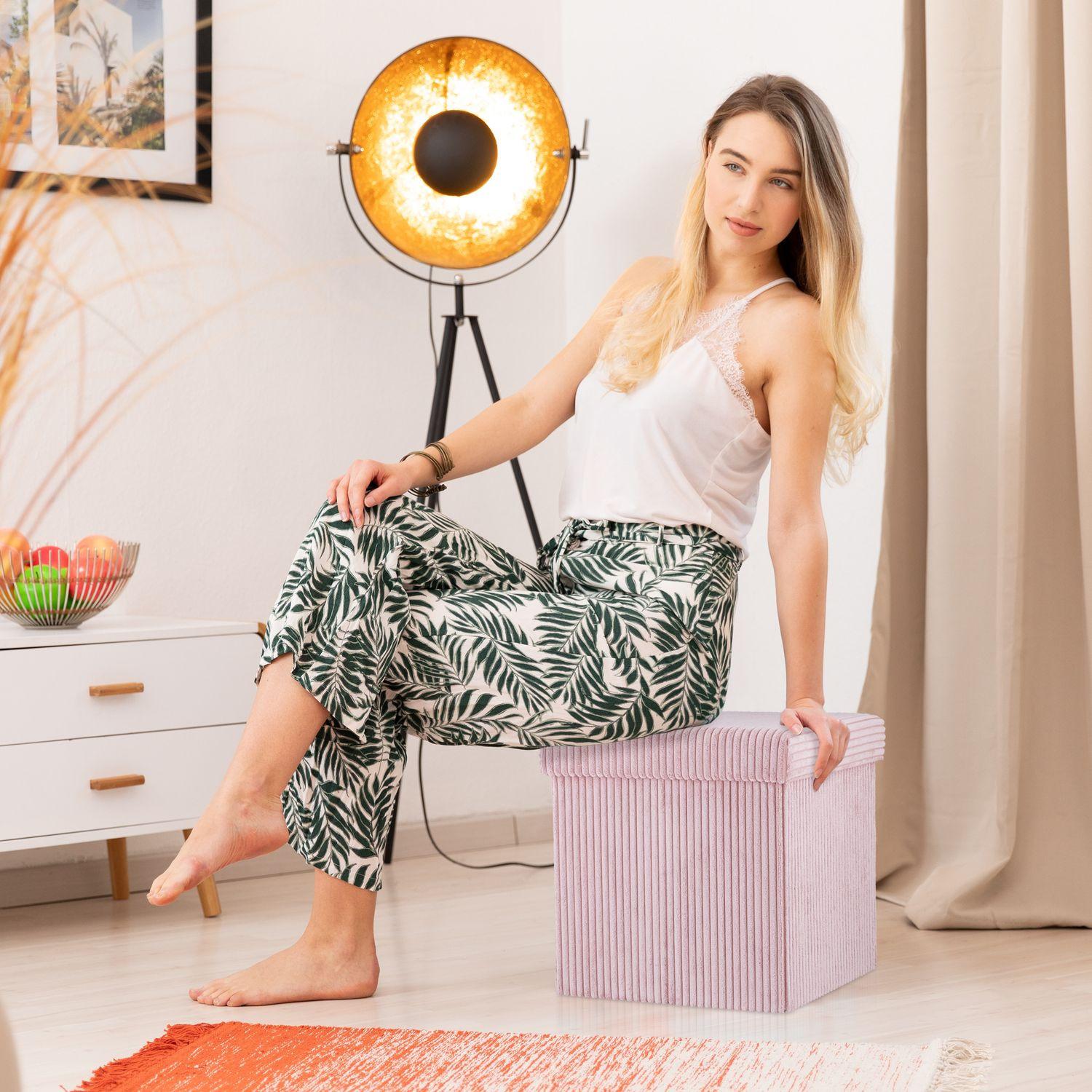 B2X Siège Cube pliable en velours  