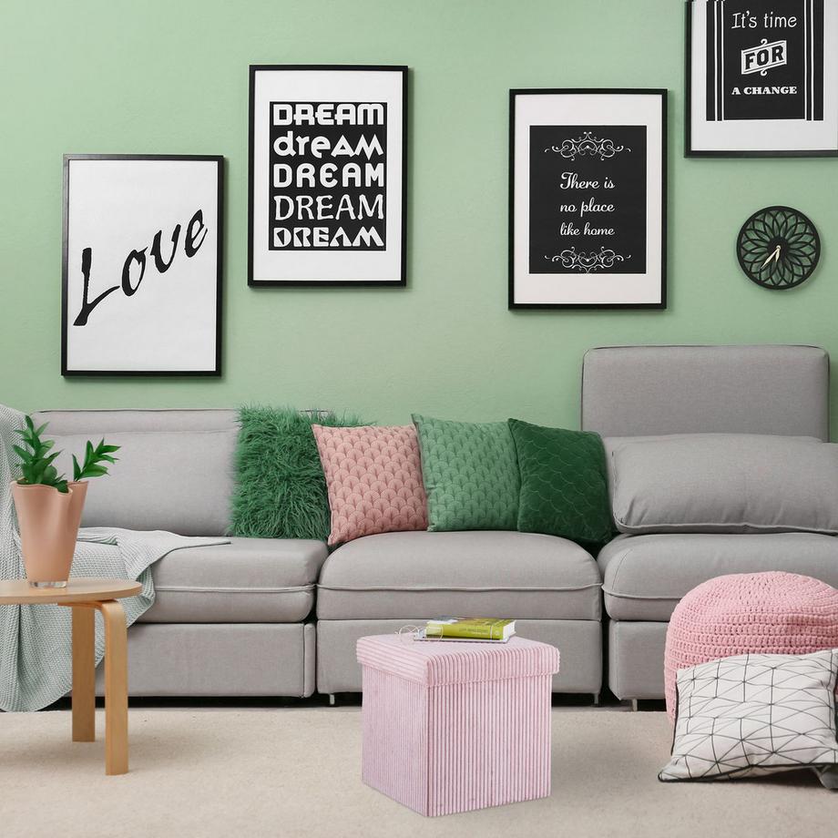 B2X Siège Cube pliable en velours  