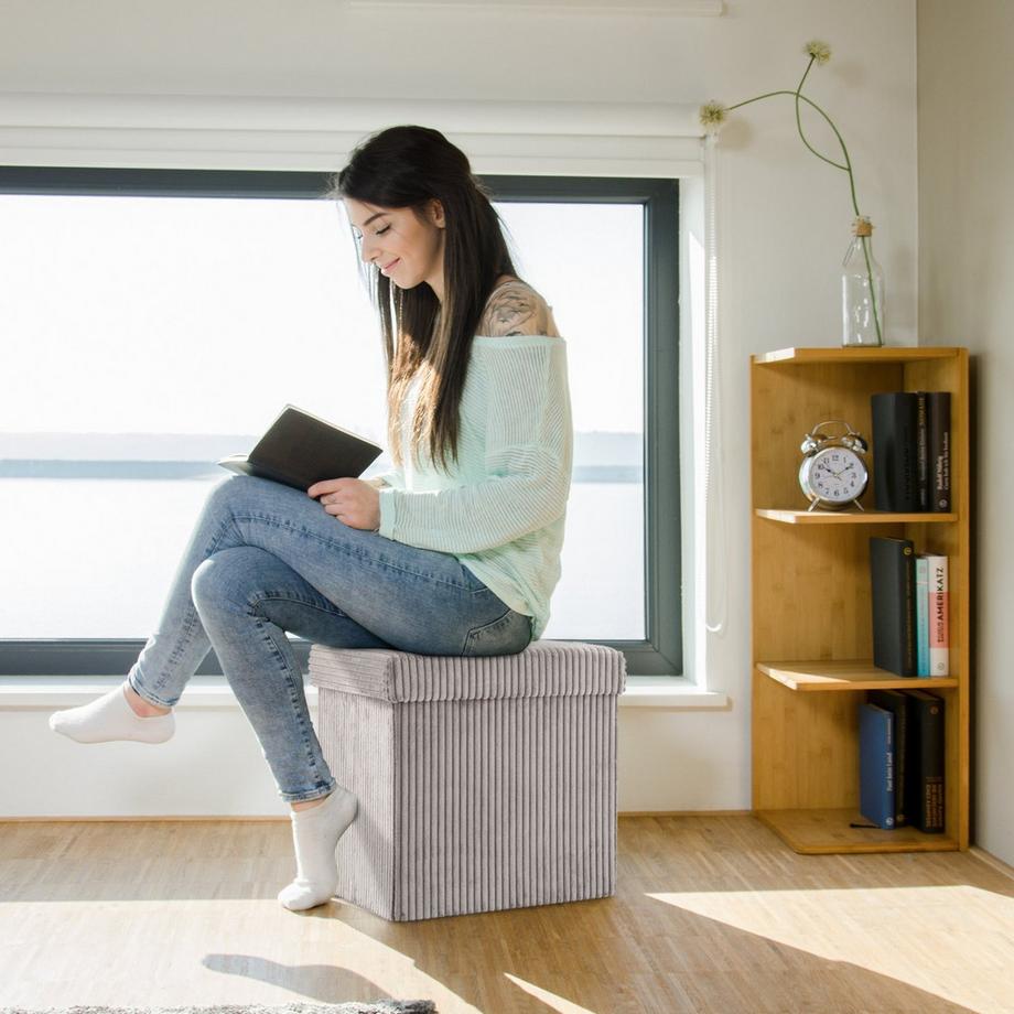 B2X Siège Cube pliable en velours  