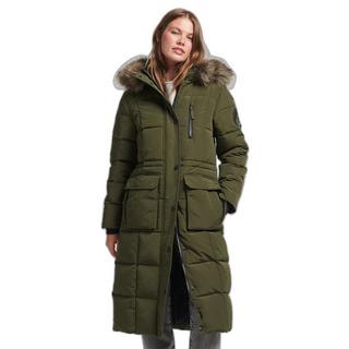 Superdry  doudoune longue bordée faue fourrure uperdry everet 