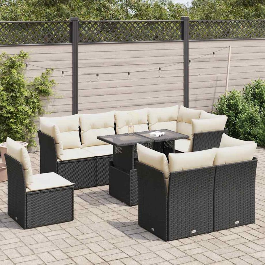 VidaXL Ensemble de canapés de jardin rotin synthétique  