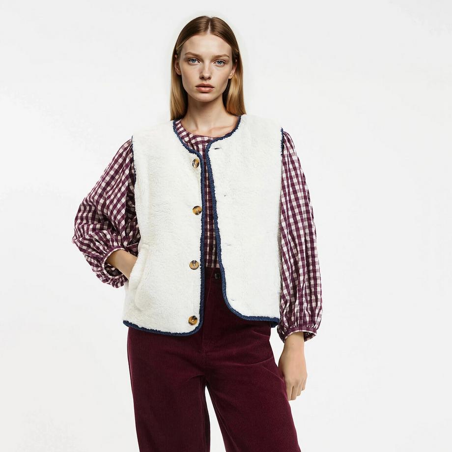 La Redoute Collections Gilet reversibile in denim trapuntato  