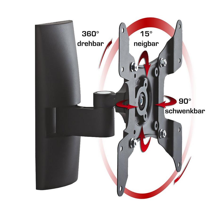 VCM Universal TV Halterung | VESA Wandhalterung | Halter Fernsehhalter flach neigbar schwenkbar | Belastbarkeit bis zu 20kg - TS1  