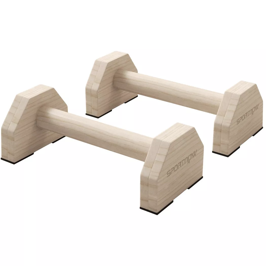 Northio - 2er-Set Liegestützgriffe rutschfest Push Up Griffe aus Holz Parallettes Liegestützen für Muskeltraining, Krafttraining, Natur, One Size