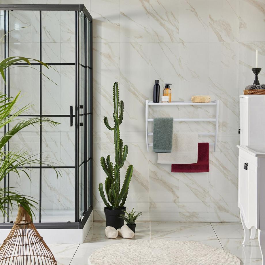 B2X Portasciugamani bianco per la parete  