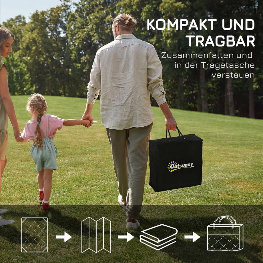 Northio Tapis D'Extérieur En Plastique Résistant Aux Intempéries, Design Double Face Pour Balcon Et Terrasse, Gris + Blanc, 182 X 274 Cm  