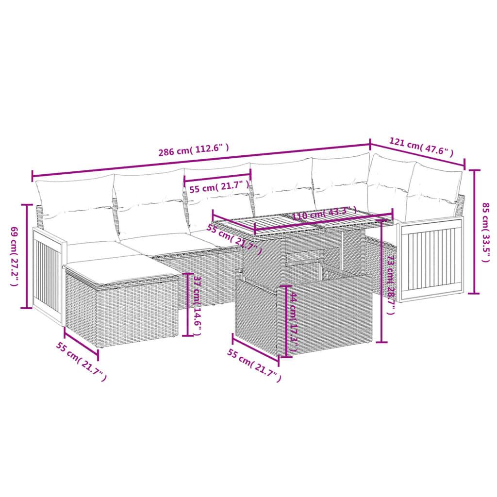 VidaXL Ensemble de canapés de jardin rotin synthétique  