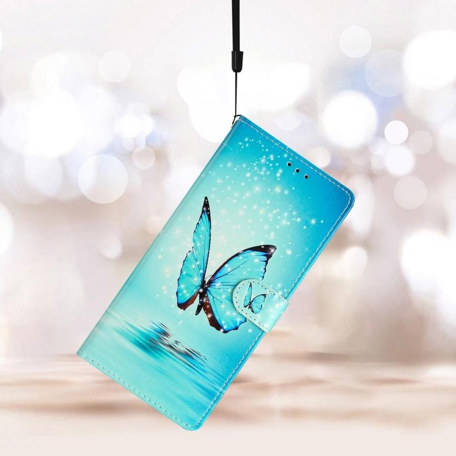 Cover-Discount  iPhone 15 Plus - Hülle Schmetterling Blau Mit Band 