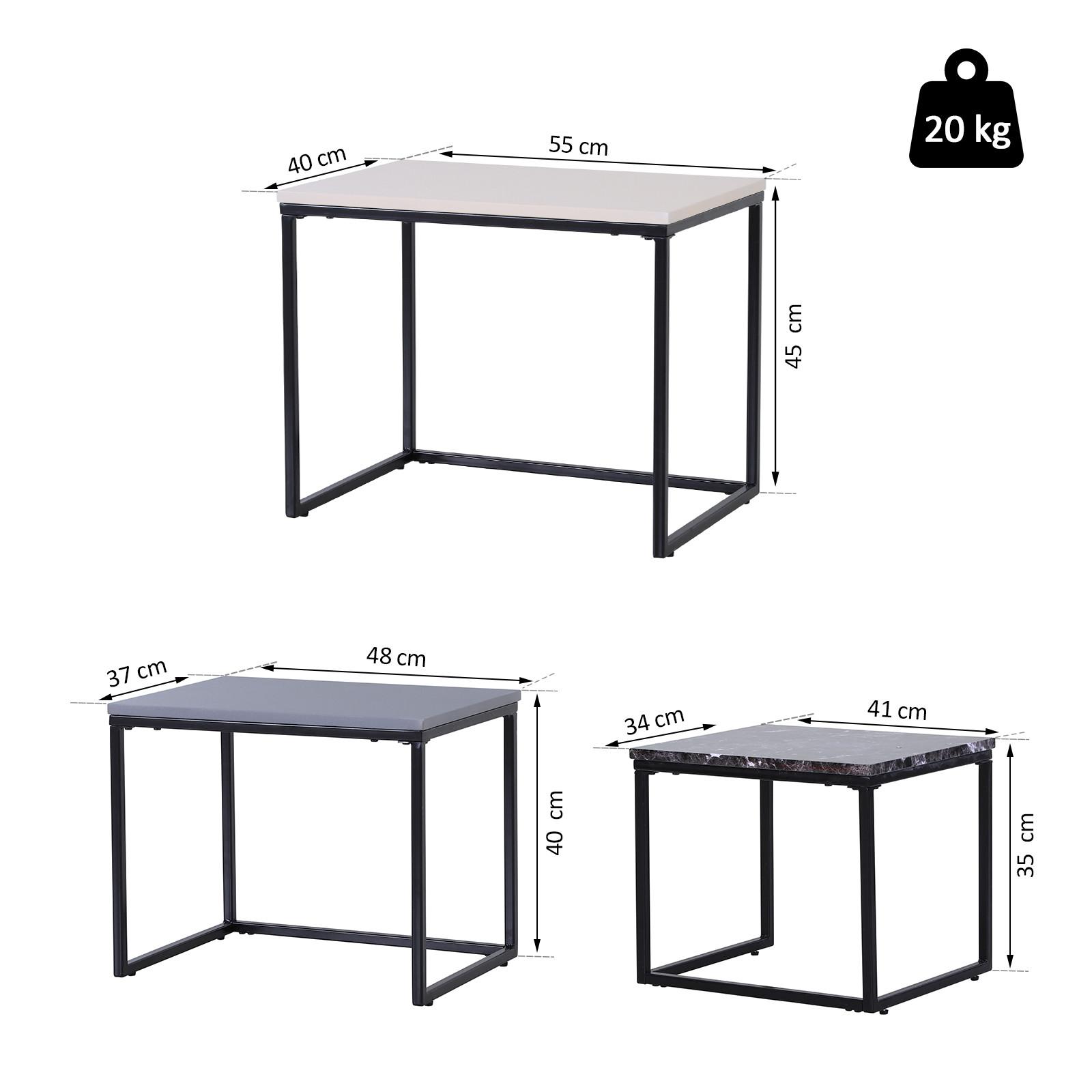 HOMCOM Ensemble de table basse  