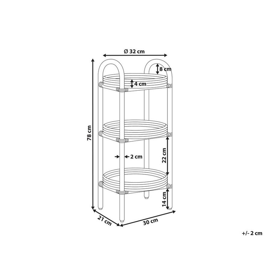 Beliani Table d'appoint en Rotin Boho TROOLIE  