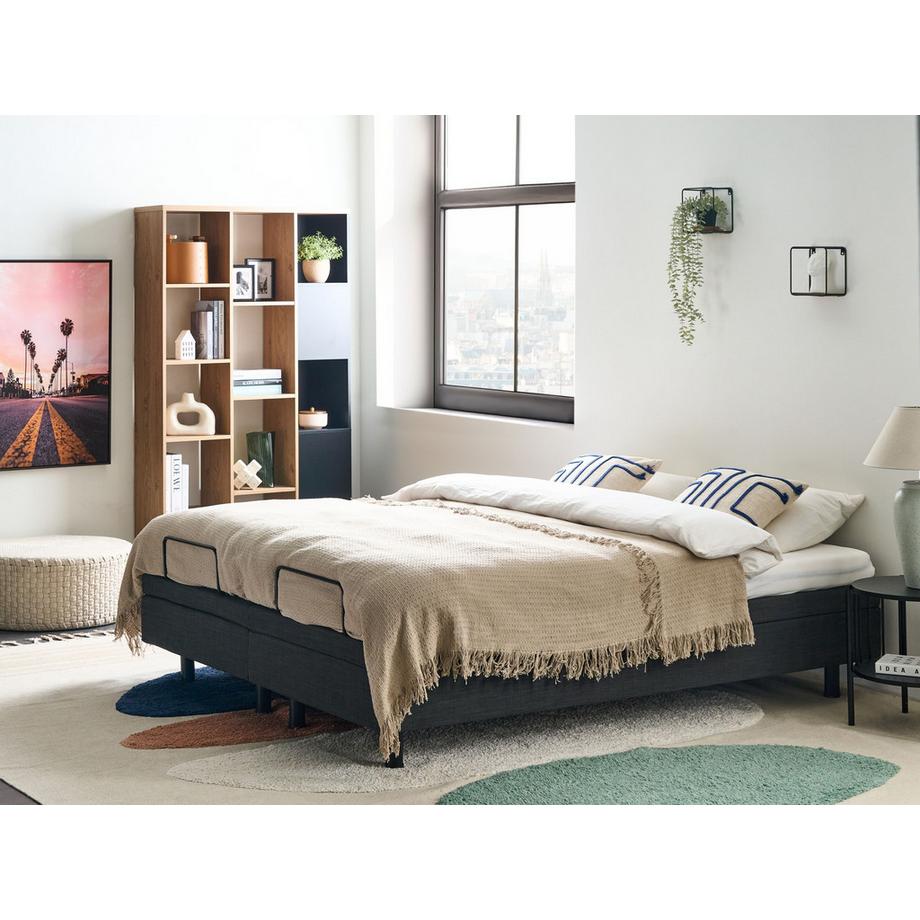 Beliani Lit réglable sans tête de lit en Tissu Moderne DUKE  