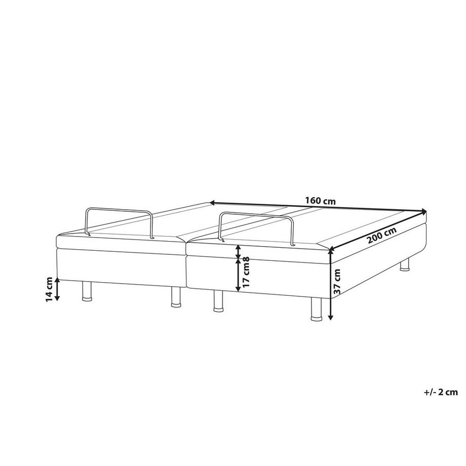 Beliani Lit réglable sans tête de lit en Tissu Moderne DUKE  