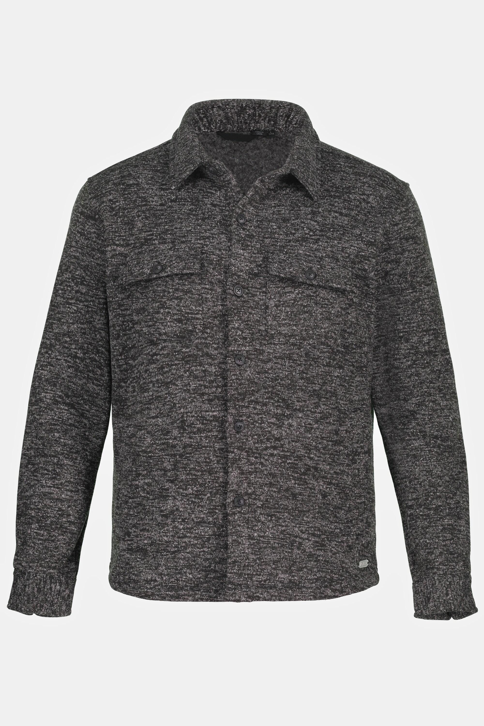 JP1880  Chemise / surchemise Outdoor en maille polaire ; manches longues et col Kent - coupe Modern Fit 