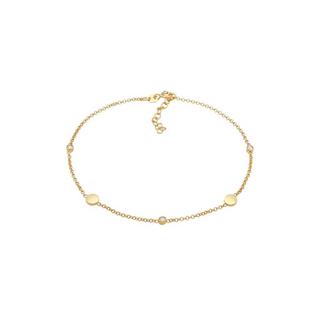 Elli  Bracelet de Cheville Kristalle Plättchen Basic 925 Silber 