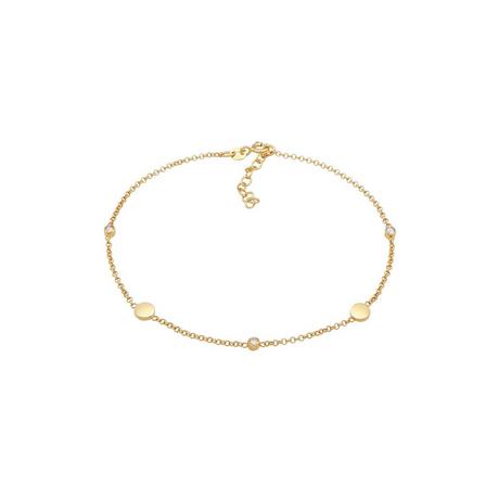 Elli  Bracelet de Cheville Kristalle Plättchen Basic 925 Silber 