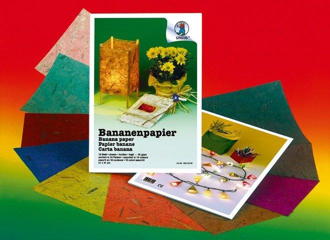 Ursus URSUS Bananenpapier 21x31cm 8650099 35g, 10 Farben ass. 10 Blatt  