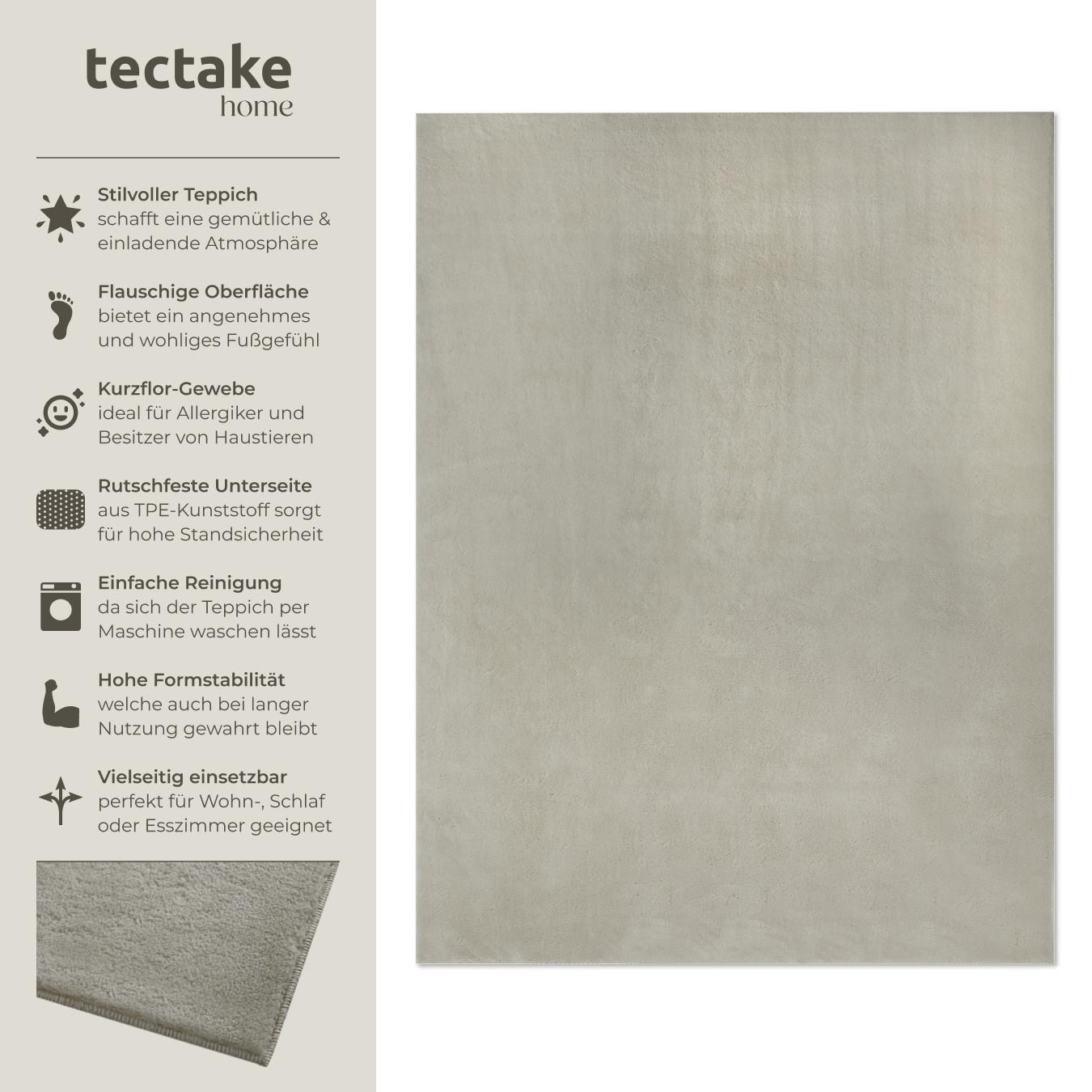 Tectake Tapis à poils ras SOFT ZONE surface douce  