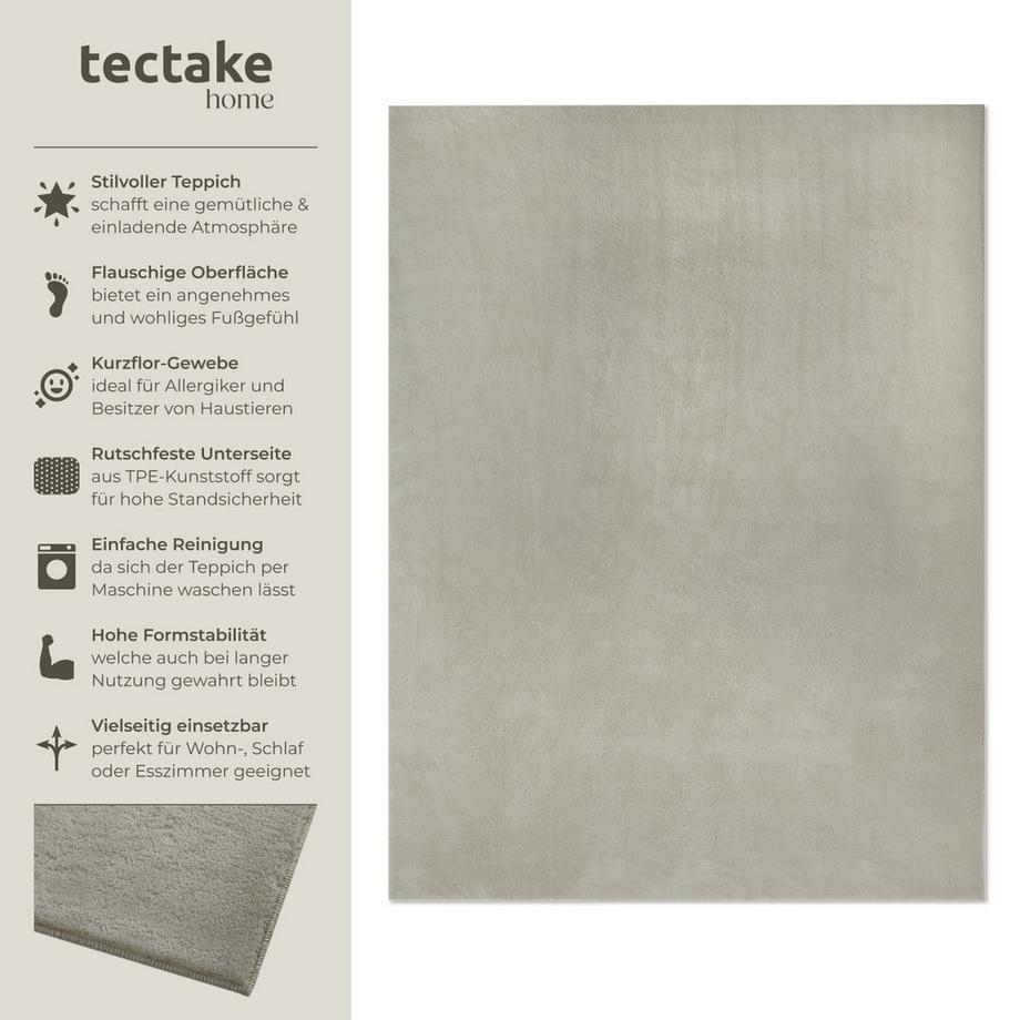 Tectake Tapis à poils ras SOFT ZONE surface douce  