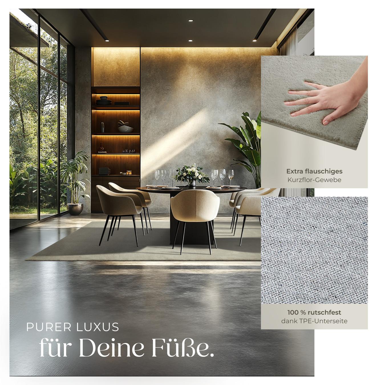 Tectake Tapis à poils ras SOFT ZONE surface douce  