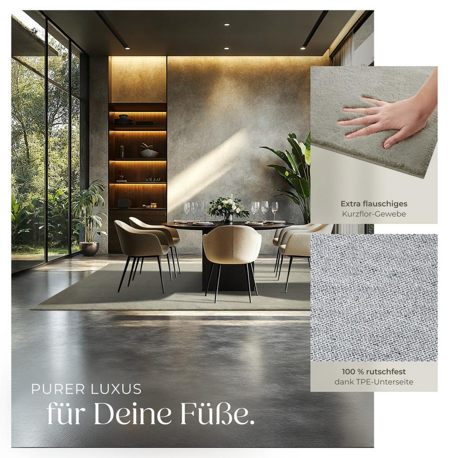 Tectake Tapis à poils ras SOFT ZONE surface douce  