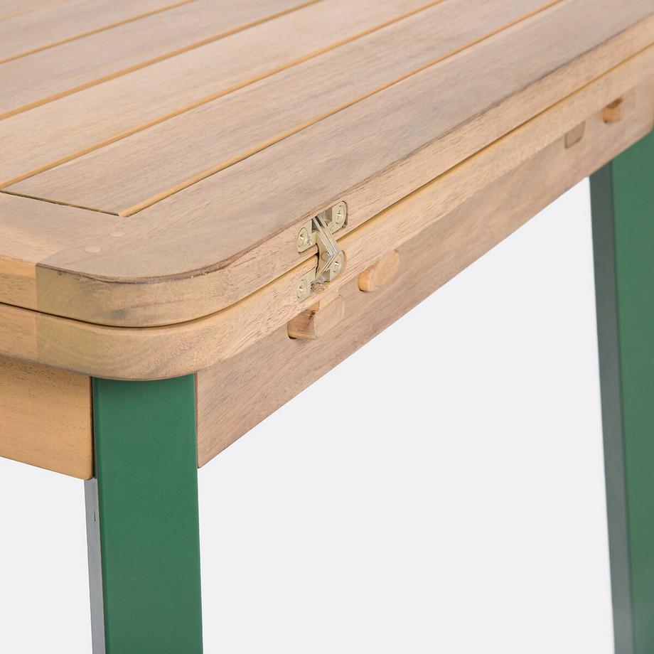 La Redoute Intérieurs Table jardin extensible métal acier acacia  