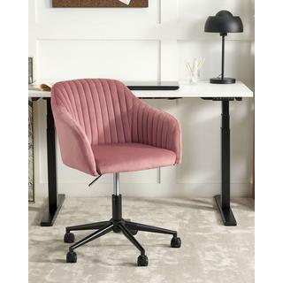 Beliani Sedia da scrivania en Velluto Moderno VENICE  