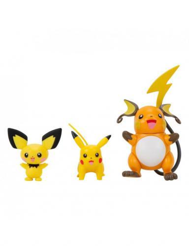 jazwares  AF Pokemon Select: Evolution Pichu, Pikachu, Raichu 3PK 7cm 