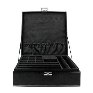eStore  Boîte à bijoux, Daim - Noir, 26 x 26 cm 