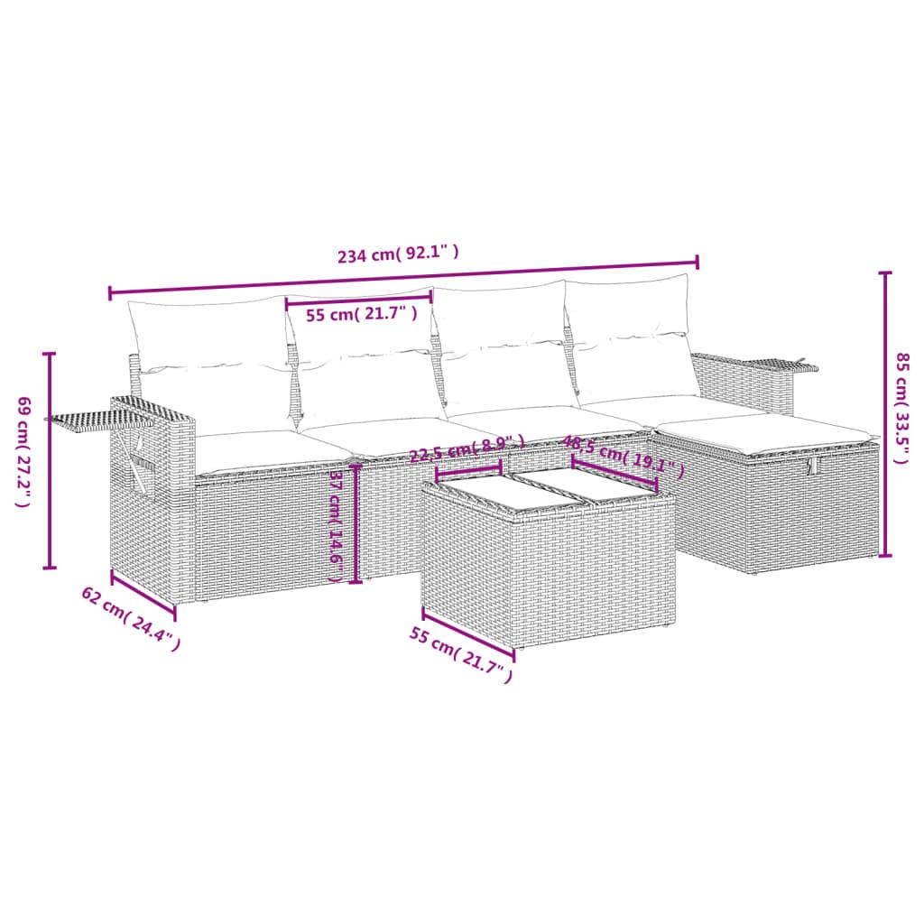 VidaXL set divano da giardino Polirattan  