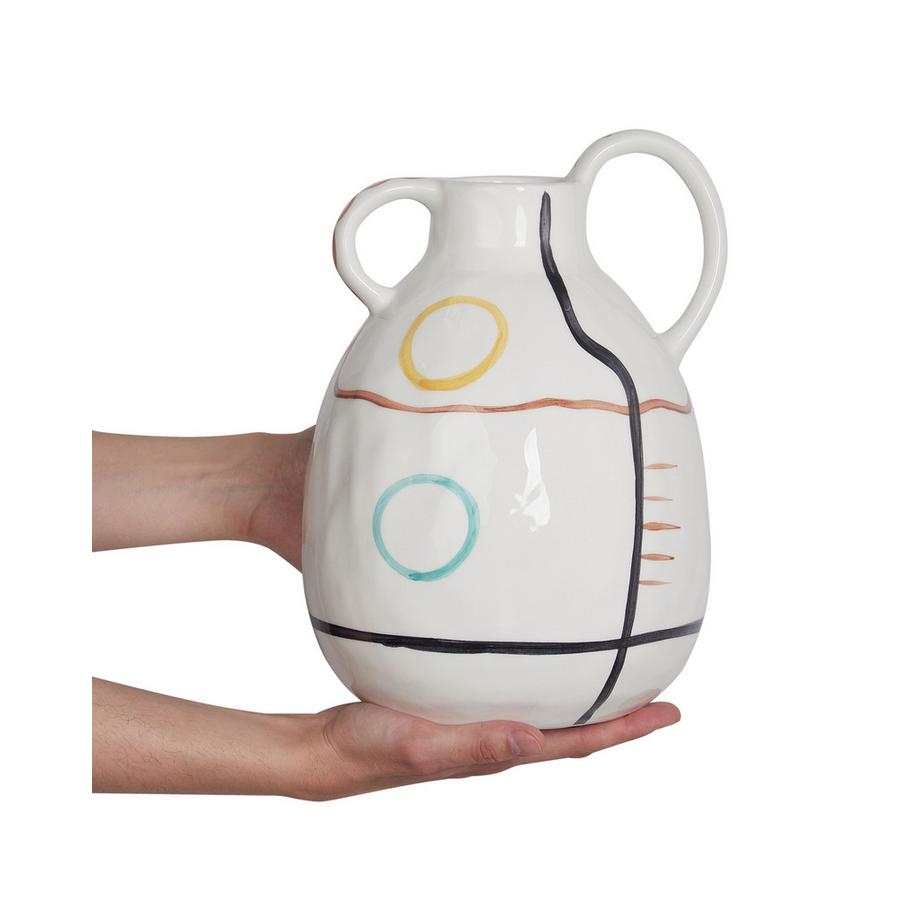 Beliani Vase à fleurs en Grès Rétro DORY  