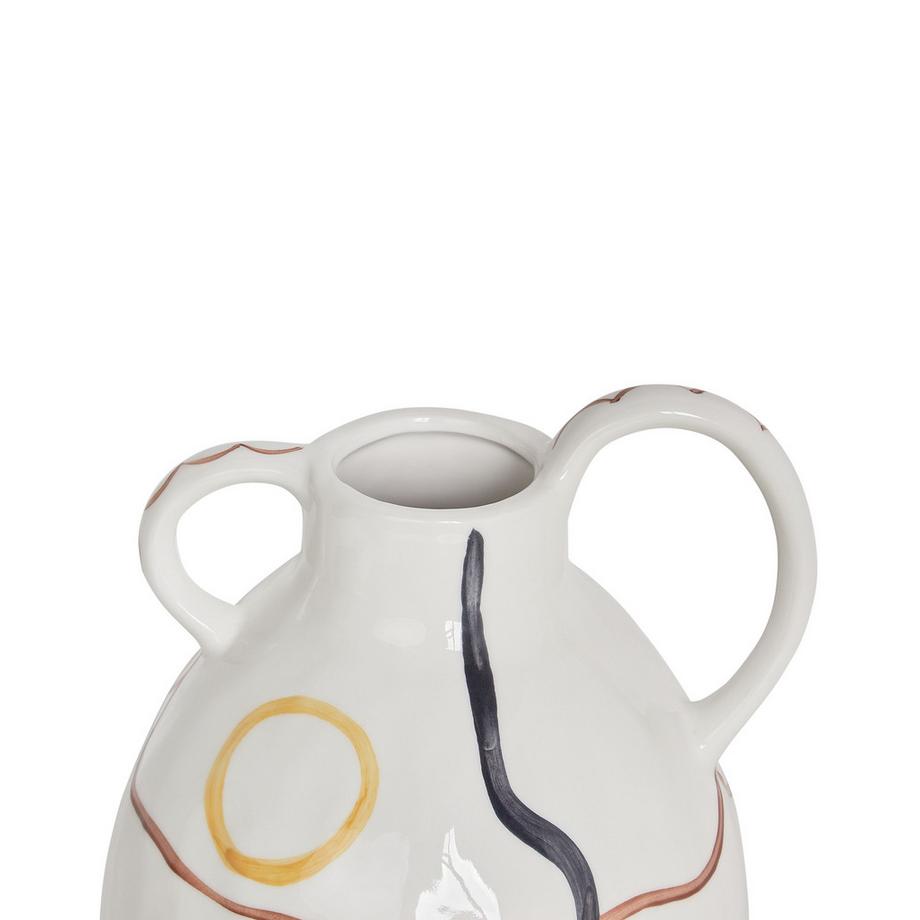 Beliani Vase à fleurs en Grès Rétro DORY  