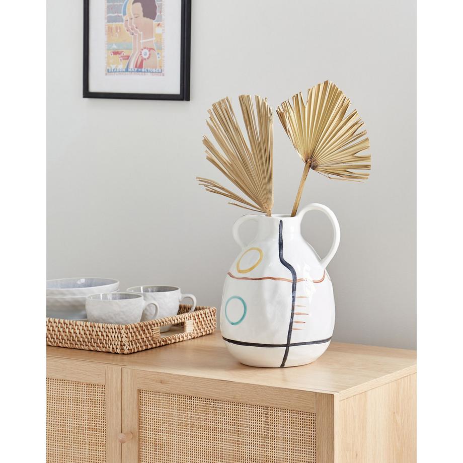 Beliani Vase à fleurs en Grès Rétro DORY  