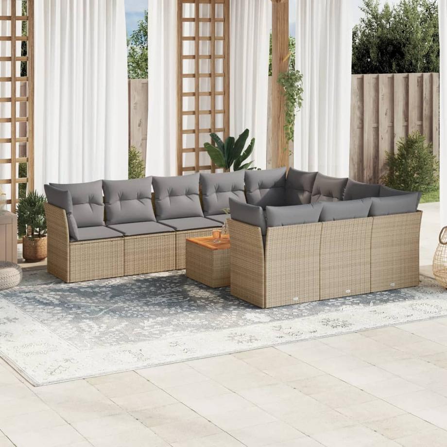 VidaXL set divano da giardino Polirattan  
