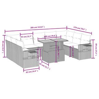 VidaXL Ensemble de canapés de jardin rotin synthétique  