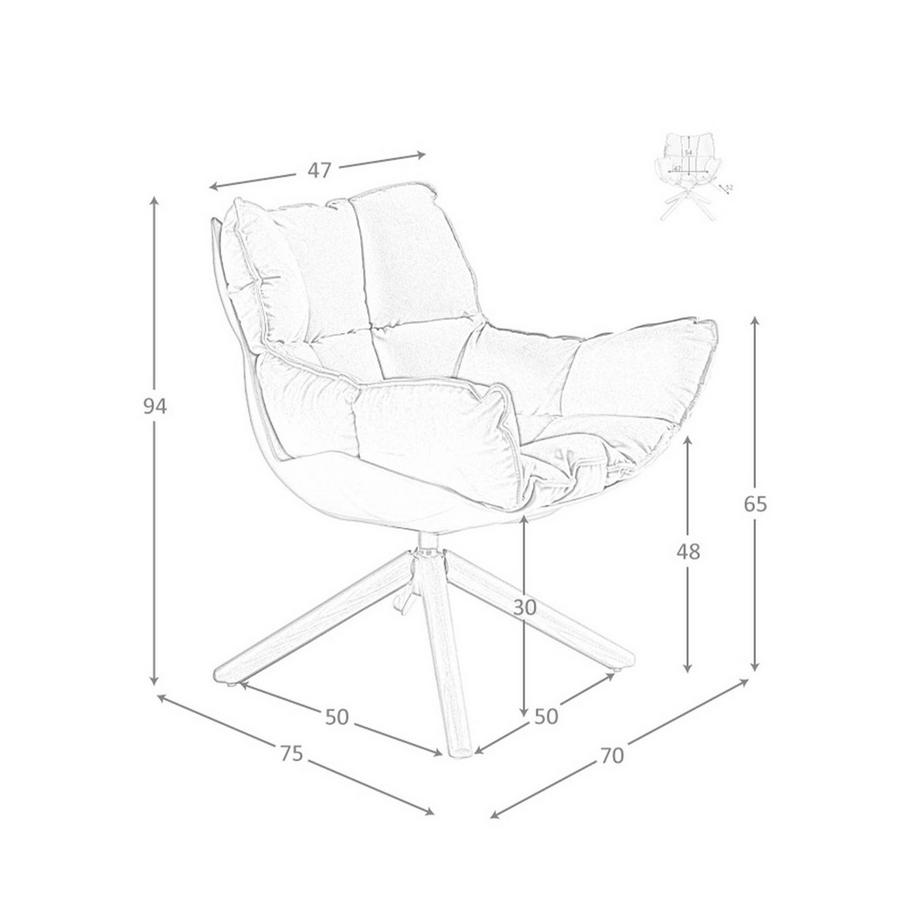 ANGEL CERDA Fauteuil pivotant en velours marron et pvc marron  