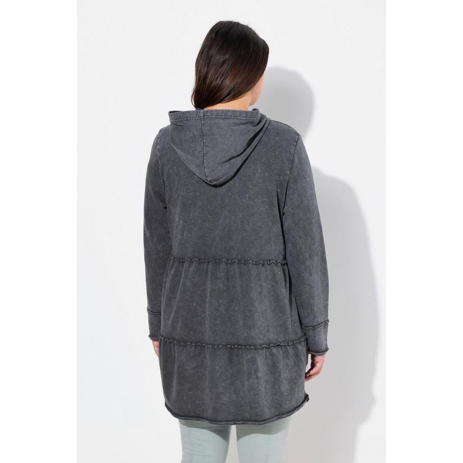 Ulla Popken Longue Veste à Capuche Look Vintage Ligne A  