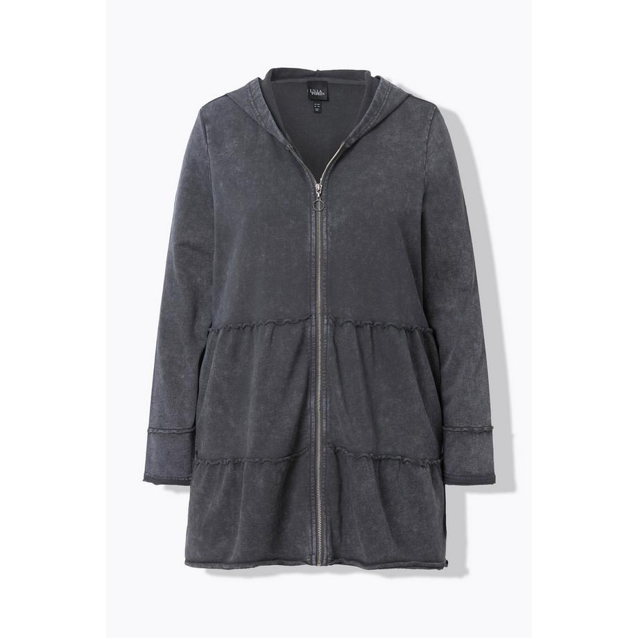 Ulla Popken Longue Veste à Capuche Look Vintage Ligne A  