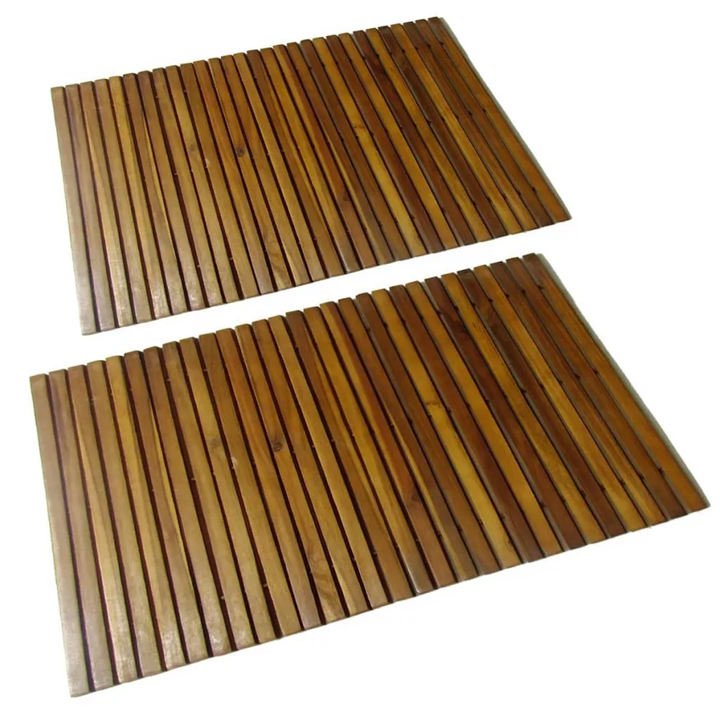 Tapis de bain 2 pcs Acacia 80x50 cm Vidaxl