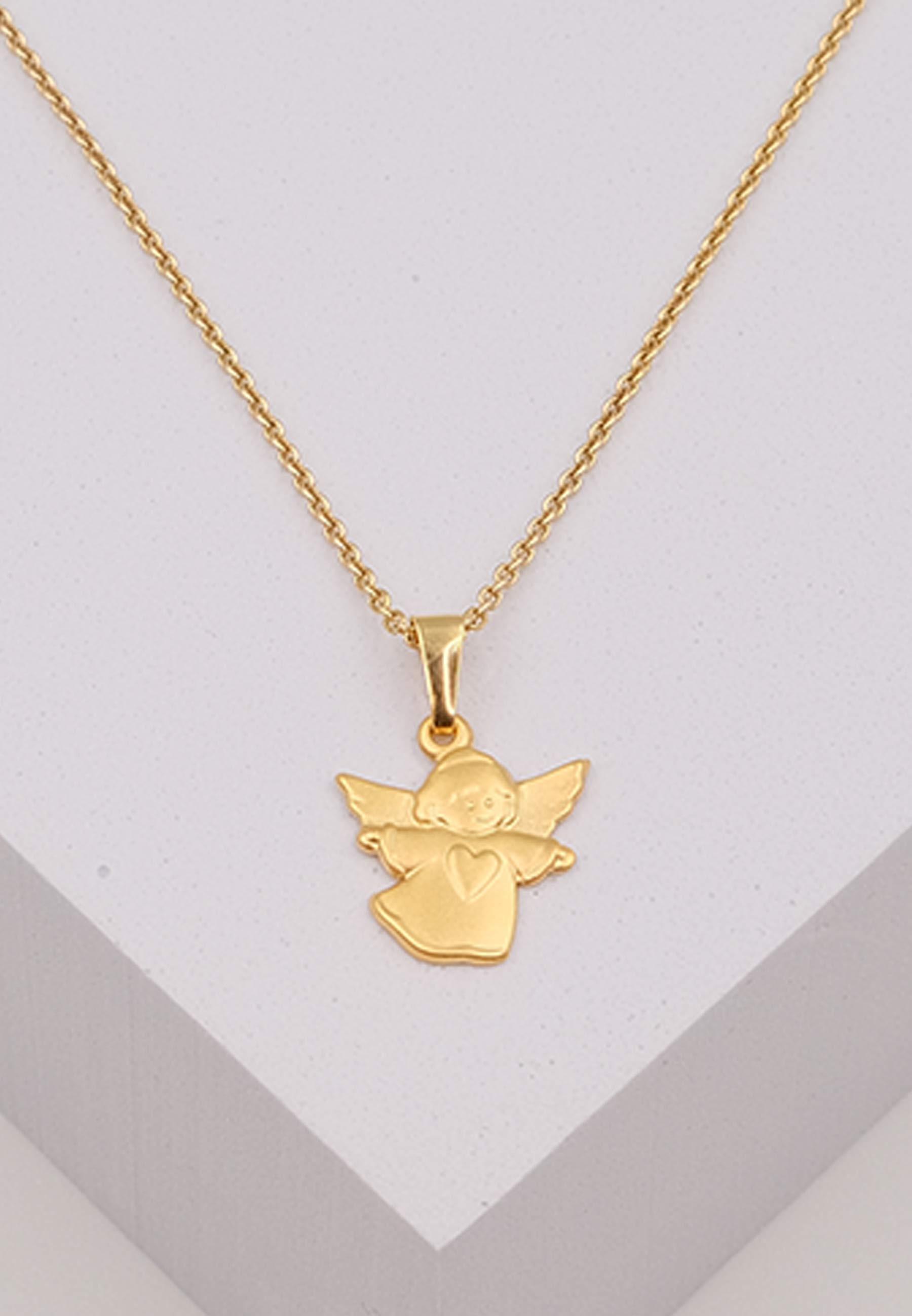 MUAU Schmuck  Engel Anhänger Gelbgold 750, 19x13mm 