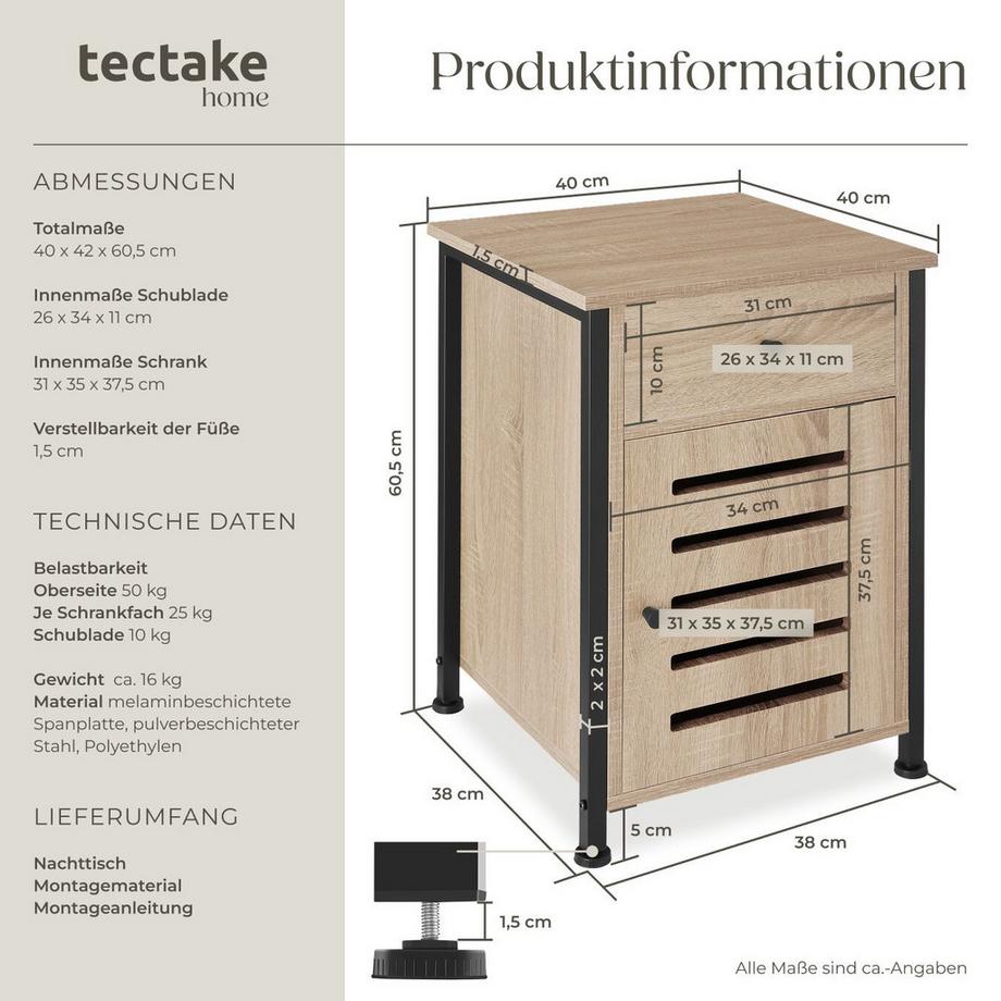 Tectake Nachttisch Waterford  